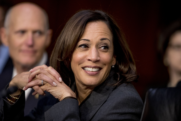 Then-Sen. Kamala Harris at a Senate Homeland Security Committee hearing.