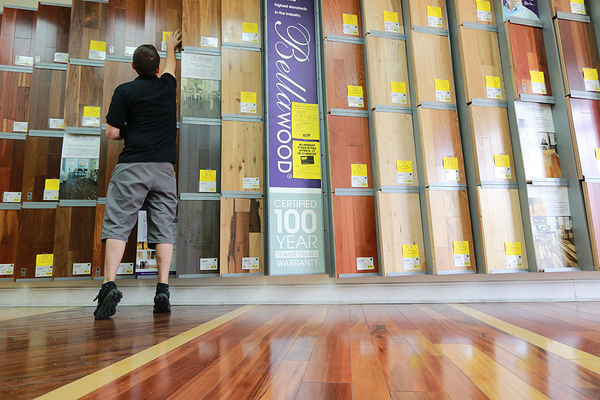 Kiel Skrobacz, an assistant store manager at Lumber Liquidators, is seen.