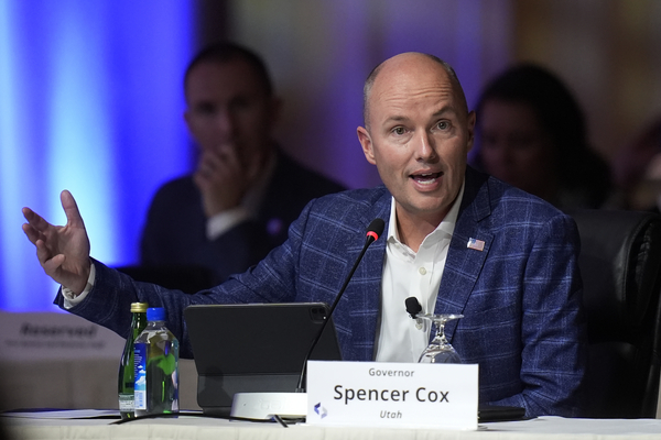 Utah Gov. Spencer Cox speaks at the 2024 summer meeting of the National Governors Association on July 11, 2024, in Salt Lake City.