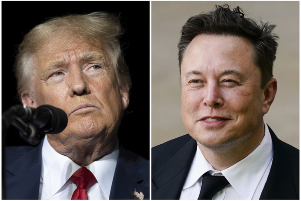 Headshots of Donald Trump and Elon Musk are side by side.