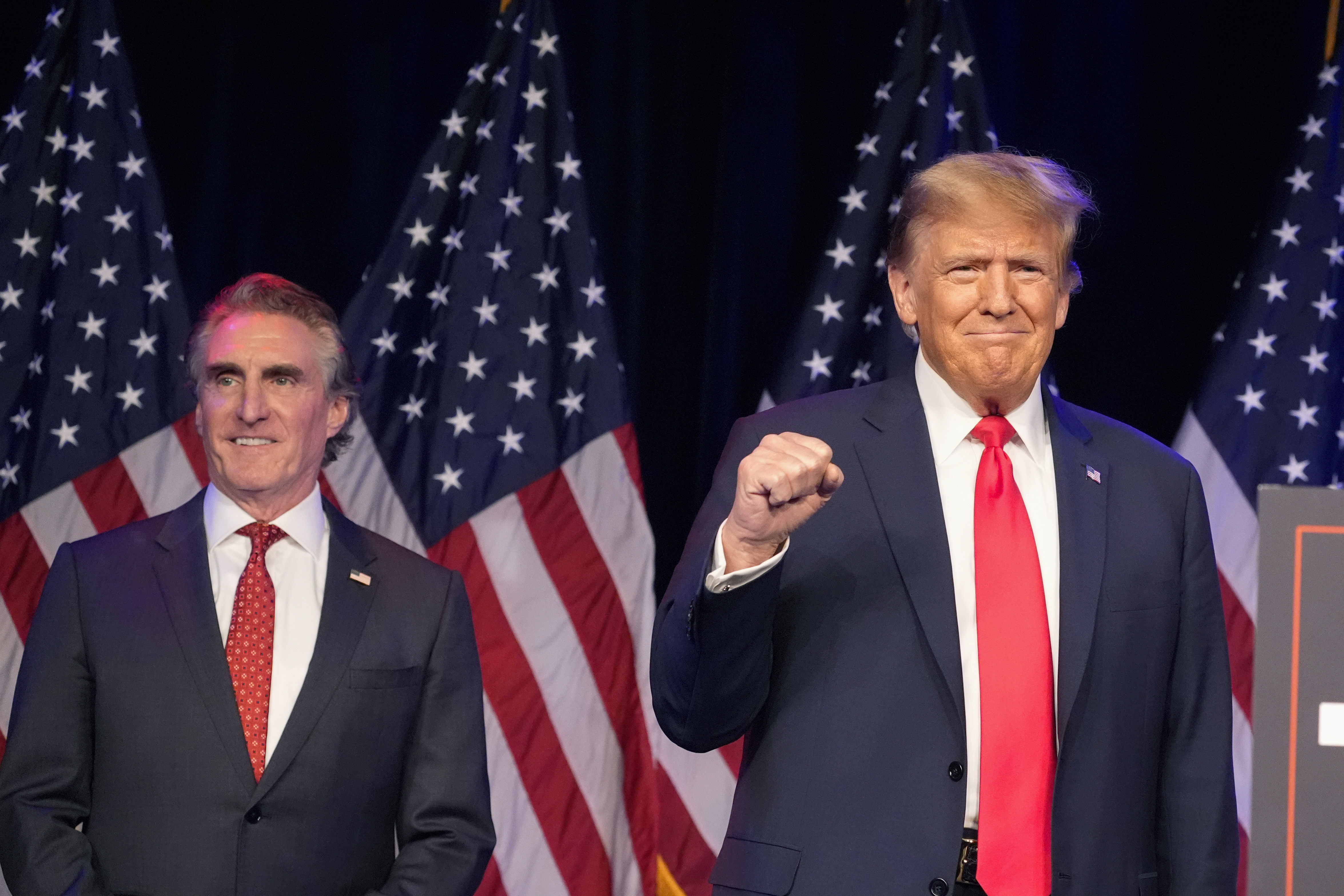 Doug Burgum and Donald Trump.