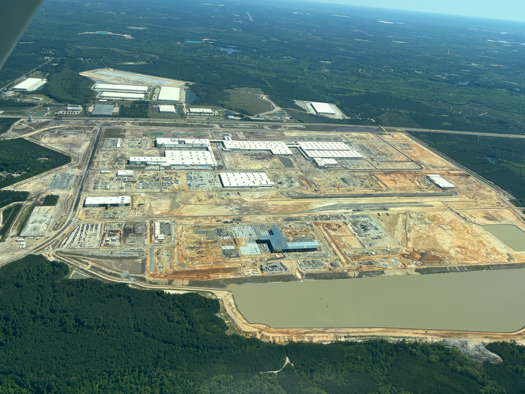 The Hyundai Metaplant construction site is pictured from above.